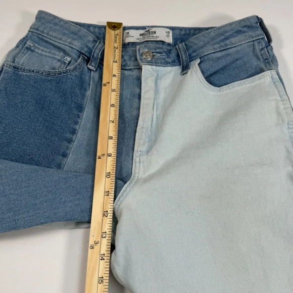 Hollister Curvy  Mom Jeans Womens Size 7/28 Light Medium Blue High Rise - Picture 4 of 9
